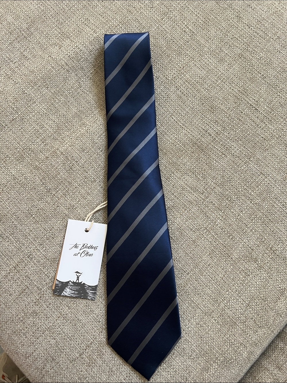 Navy Diagonal Stripe Men’s Tie the brothers at otaa